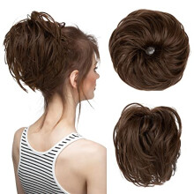 Messy Bun Hair Piece with Natural Wavy Strands, Heat Resistant Synthetic Hair Bun Extension for Women