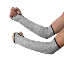 Cut Resistant Sleeves with Thumb Hole, Level 5 Arm Protection, AntiSlash Safety Grey