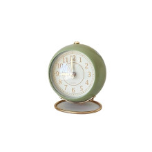 Silent Retro Nordic Alloy Alarm Clock with Night Light for Bedroom or Student Desktop Use