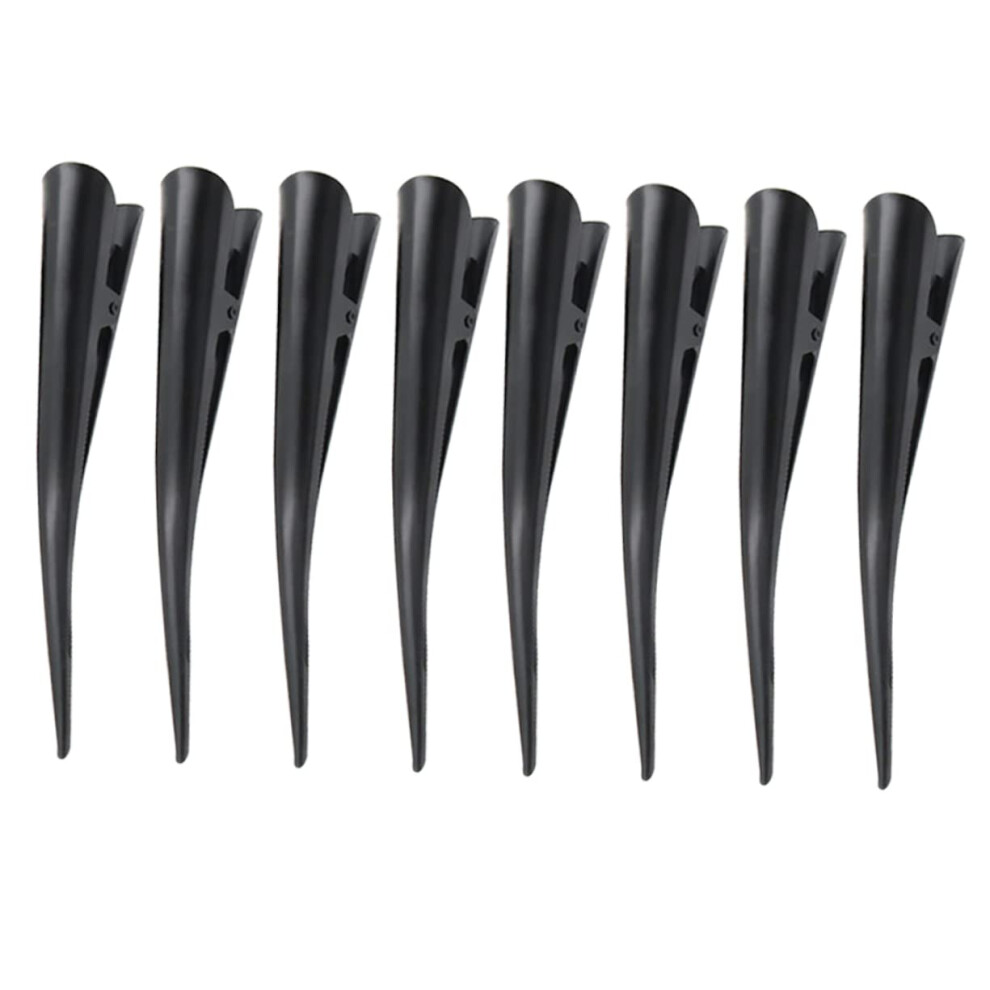 Unisex Black Duckbill Hair Clips Set Of 8 With Secure Hold For Thick Hair Sectioning And Nonslip Styling