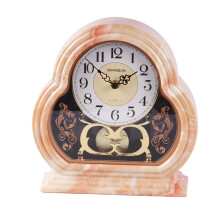 Vintage Wooden Mantel Clock with Silent NonTicking Movement for Living Room or Desk, Grey