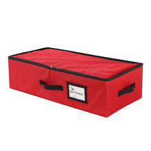 Christmas Ornament Storage Box with Dividers, 64Compartment Underbed Waterproof Organizer