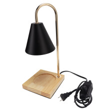 Dimmable Candle Warmer Lamp with Wooden Base for Bedroom and Office, Adjustable Brightness