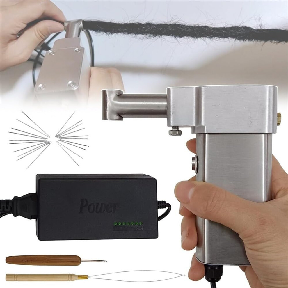 Unisex Electric Dreadlock Machine 16Mm With Automatic Triple Needles For Fast Hair Extensions Braiding