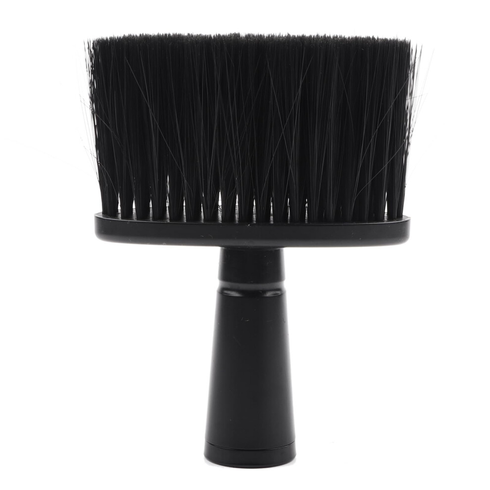 Hair Cutting Neck Brush with Soft Bristles and Ergonomic Grip for Barbers and Hair Stylists Black