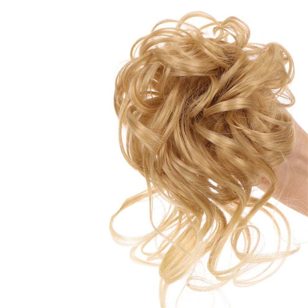 Hair Bun Extension Synthetic Curly Chignon with Elastic Band for Women Instant Volume Boost