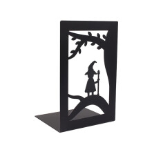Metal Bookends with Hollow Out Cat Design, NonSkid Decorative Bookends for Home Office Shelves