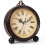 Retro Table Clock with Roman Numerals, Battery Powered Silent Bedside Design with Night Light 1