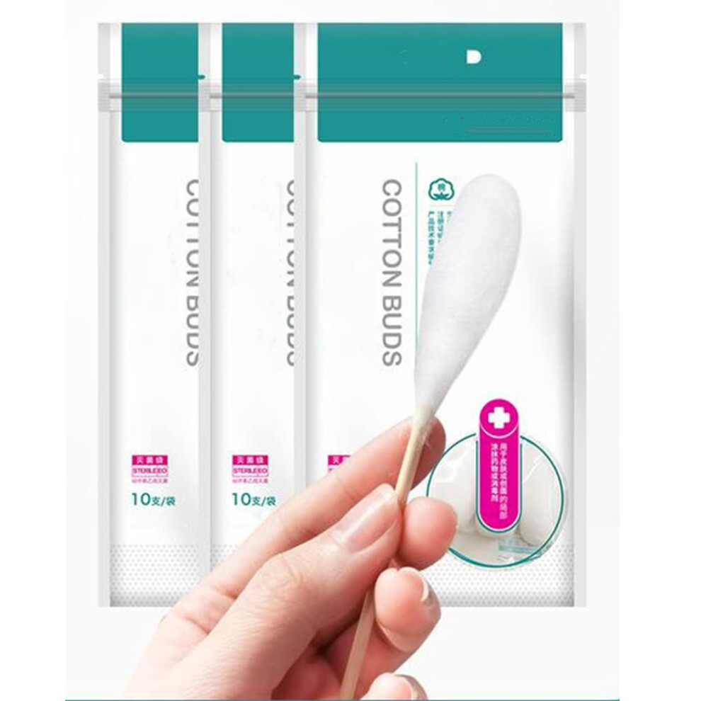 Large Bamboo Cotton Swabs 15cm Extra Long Sterile Ecofriendly Medical with Large Absorbent Tip
