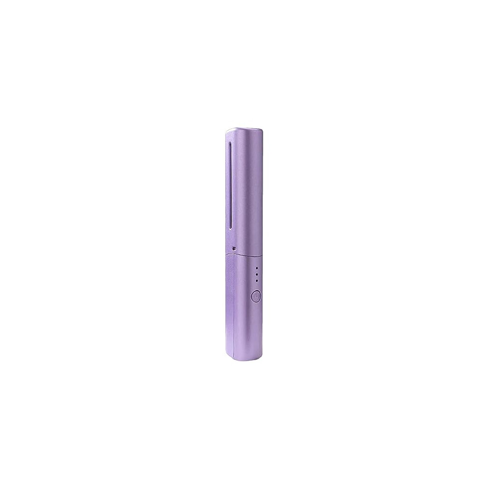 Purple Cordless Hair Straightener Brush With Antiburn Comb, Usb Rechargeable, 70Min Runtime,