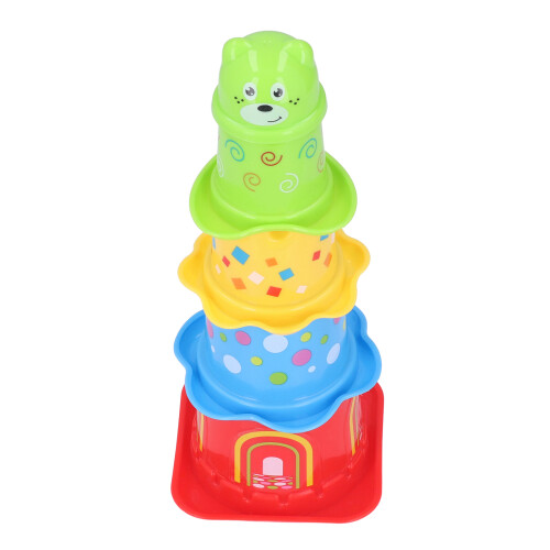 Infant Stackable Block Baby Stacking Toys Toddler Nesting Stack Cups Kids Sorting Game With Shape Sorter Multiple Play Ways Sand Bath Play Learning 2