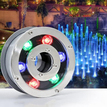 LED Fountain Light IP68 Waterproof 24V Underwater Spotlight Stainless Steel Pond Lighting 12W Warm White