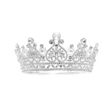 Vintage Rhinestone Tiara for Women, Silver Wedding Crown with Crystals and Secure Fit