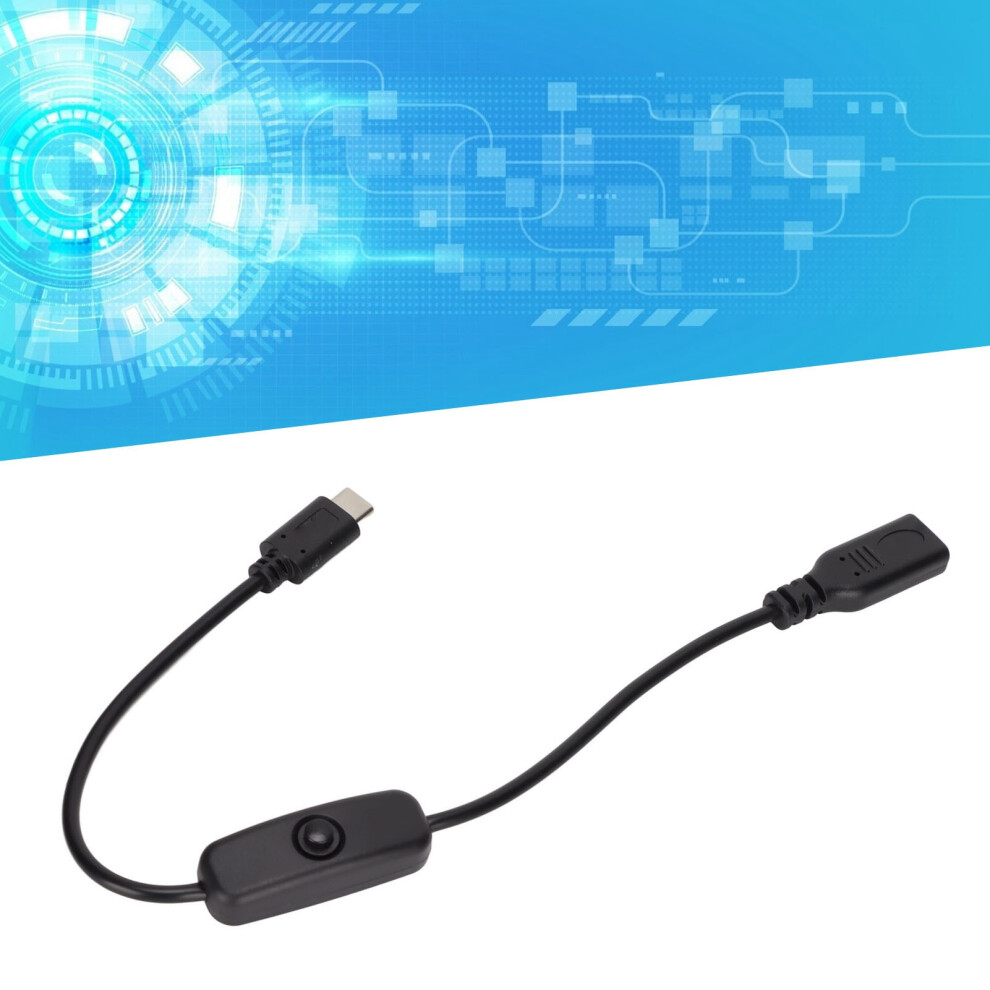 Usb-C Male To Female Extension Cord 30Cm With On/Off Control - Black 9441382265662