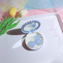 Solid Color Travel Contact Lens Case with Compact Storage and Integrated Clip Design