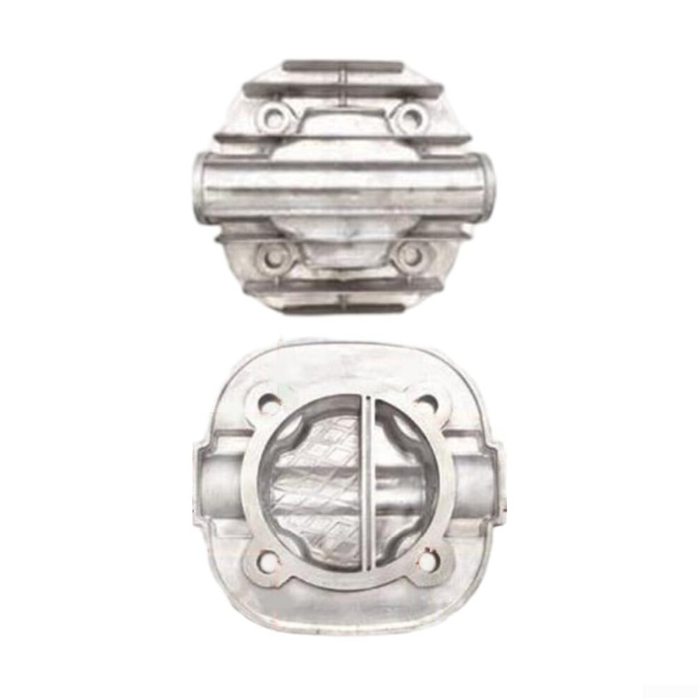 Cast Aluminum Air Compressor Cylinder Head Replacement, Durable Pressure Resistant Fit, Grey 9365369430372