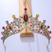 Crystal Crown Wedding Tiara Headpiece with Sparkling Elegance and Adjustable Fit for Brides