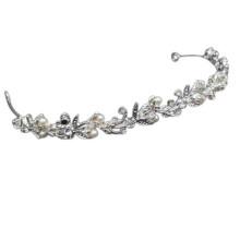 Bridal Hair Accessories Crystal Headband Gold Pearl Rhinestone Adjustable Wedding and Prom Tiara