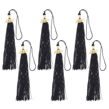 6PCS Black Graduation Cap Tassel with 2020 Golden Year Charm 40cm for Cap and Gown