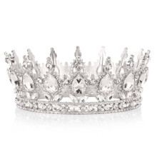 Gold Baroque Bridal Tiara with Sparkling Crystal Crown for Wedding Prom and Special Events