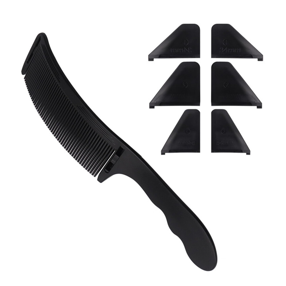 Unisex Black/White Barber Comb Set Curved Flat Haircut Fade Cutting Professional Hairdressing Tools