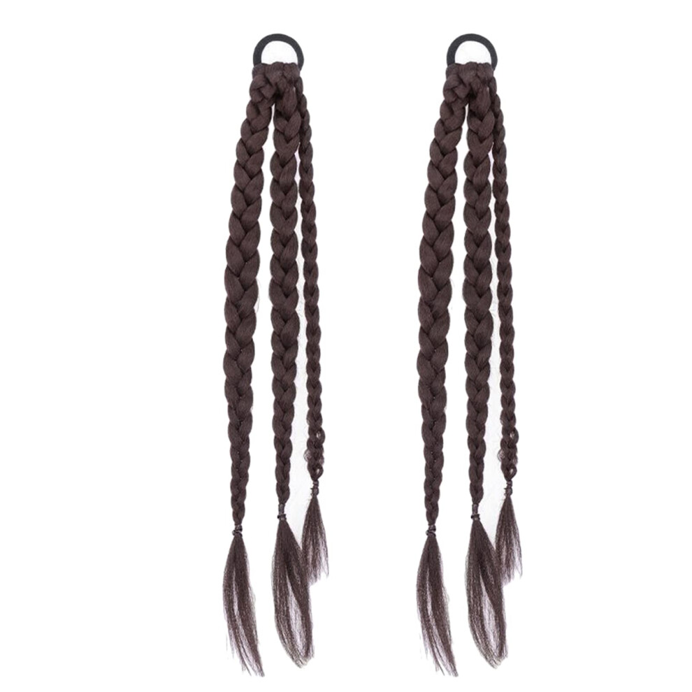 Braided Ponytail Extension Synthetic Wig Heat Resistant Clip In Y2K Style for Party and Daily Wear