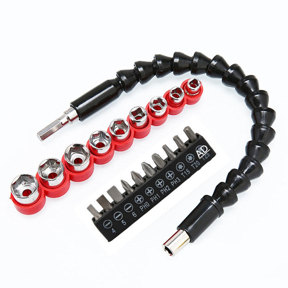 20Pcs Flexible Drill Bit Extension Set With 360 Rotation Shaft And Multisize Sleeves For Electric Drill 9044945403435