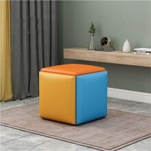 5in1 Faux Leather Nesting Ottoman Stools with Swivel Casters for Living Room and Home Seating