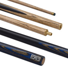 (18oz) PowerGlide EXIOS Ash Snooker Cue 2 Piece 50/50 9.5mm Tip Multicoloured Blue