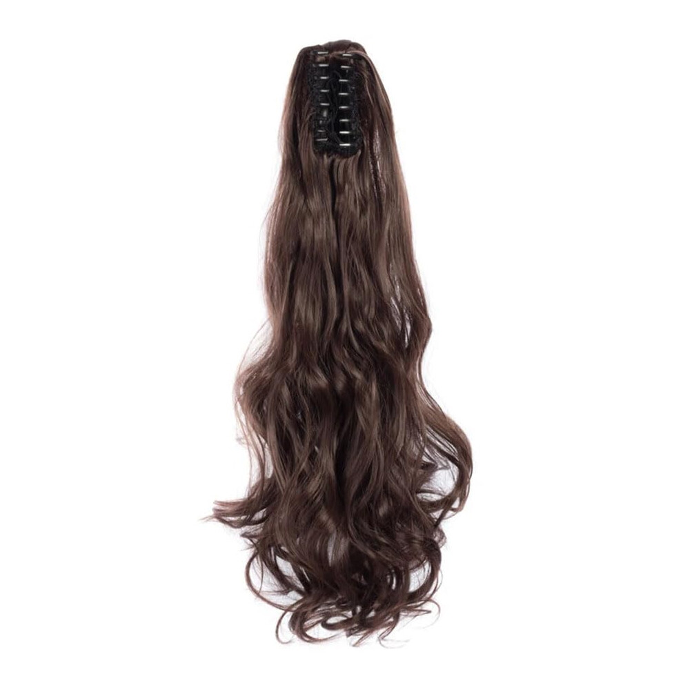 Unisex Ponytail Hair Extension 24 Inch Synthetic Curly Hairpiece With Secure Claw Clip For Women