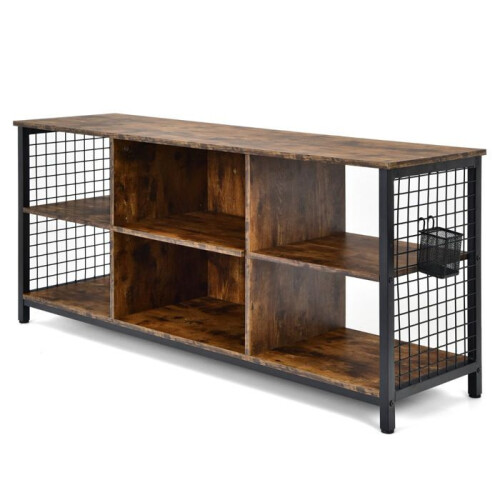 Móvel para TV - HELLOSHOP26 - 140x40x63 cm - TV até 65 polegadas - 6 compartimentos - Estrutura de metal
