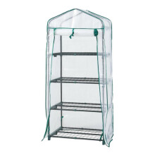 Estufa de jardim - HELLOSHOP26 - 4 níveis - 158 x 69 x 49 cm - Proteção UV - Porta com zíper