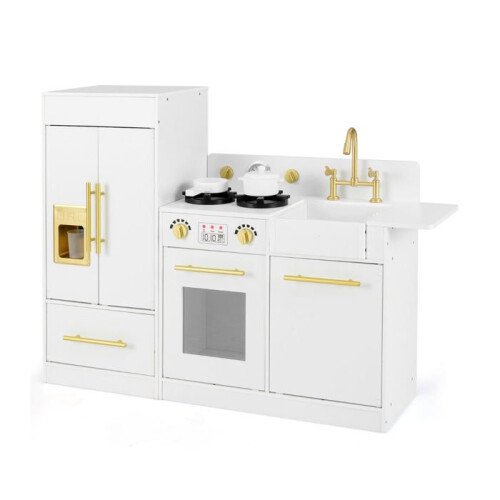 Dinette - HELLOSHOP26 - Conjunto de cozinha modular - Branco - MDF - Antivertimento