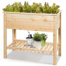 Jardinière surélevée - HELLOSHOP26 - 92x41x81 cm - Bois sapin - Hauteur de travail 81 cm - Capacité 80 kg