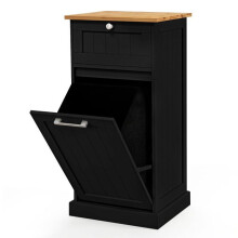 Armário de roupa - HELLOSHOP26 - 40x37x82 cm - Bambu &amp; MDF - Cesto removível 38 L - Marrom/natural