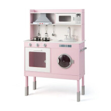 Cozinha infantil - HELLOSHOP26 - 71x29x101 cm - Altura ajustável - Rosa - MDF