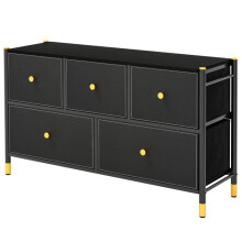 Cômodas - HELLOSHOP26 - Cômoda com 5 gavetas - Preto - 100 x 30 x 58,5 cm - Antivertimento