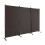 Biombo - HELLOSHOP26 - 3 paneles plegables - 262 x 180 cm - Marrón - Ruedas bloqueables 1