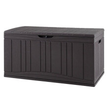 Caixa de armazenamento - HELLOSHOP26 - 300 L - À prova d'água - Imitação de madeira - Assento 150 kg
