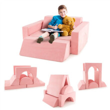 Divano per bambini modulare 105,5 x 101 x 48 cm 8 pezzi con coperture removibili e