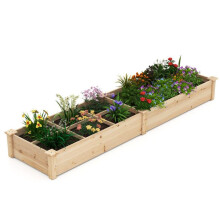 Jardinière surélevée - HELLOSHOP26 - 2 bacs 228x62x25 cm - Bois sapin - Base ouverte - Coins renforcés
