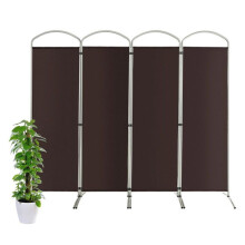 Paravent - HELLOSHOP26 - 4 painéis - Marrom - 221x51x188 cm - Estrutura metálica