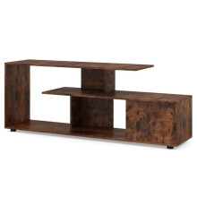 Móvel de TV - HELLOSHOP26 - 152x38x58,5 cm - Design assimétrico - Painéis de partículas - Armazenamento fechado