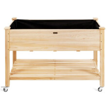 Jardinière surélevée - HELLOSHOP26 - 120x59x84 cm - 2 niveaux - Roues verrouillables - Trous de drainage
