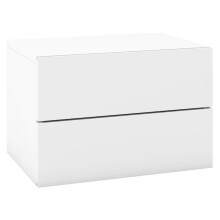 Mesa de cabeceira flutuante - HELLOSHOP26 - 42x30x28 cm - 2 gavetas - Branco - Suspensa ajustável
