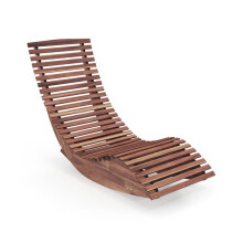 Sillón mecedora - HELLOSHOP26 - 157x60x76 cm - Madera de acacia - Respaldo alto ergonómico - Soporte 160 kg