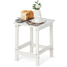 Garten-Couchtisch - HELLOSHOP26 - 36x36x47 cm - HDPE anti-UV - Weiß - Pflegeleicht