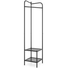Porte-manteau sur pieds - HELLOSHOP26 - 42,542,5193,5 cm - 2 en 1 (cintre+2 étagères) - Métal noir - 10 kg