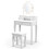 Coiffeuse - HELLOSHOP26 - 7540145 cm - miroir ovale LED réglable - 4 tiroirs - tabouret capitonné 1