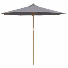 Parasol de jardin - HELLOSHOP26 - 270x270x260 cm - Structure bambou - Toile polyester anti-UV - Poteau détachable